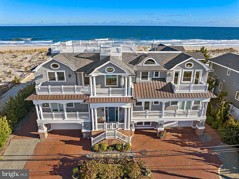 Renovated LBI Beach Mansion, exterior of 6601 Ocean Blvd, Long Beach Township, NJ