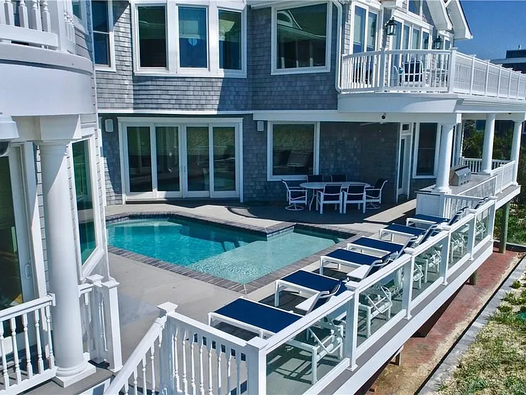 Renovated LBI Beach Mansion, exterior of 6601 Ocean Blvd, Long Beach Township, NJ